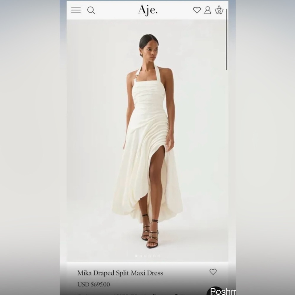 AJE Mika Draped Split Maxi Dress